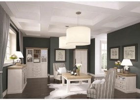 Comodă, 2 uşi cu 5 sertare, pin nordic/stejar sălbatic, ROYAL K2D