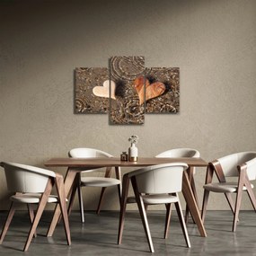 Tablou - Inimile din lemn (90x60 cm)