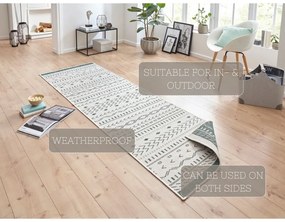 Covor adecvat pentru exterior NORTHRUGS Kuba, 80 x 350 cm, verde-crem
