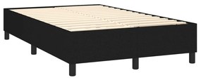 Pat box spring cu saltea, negru, 120x200 cm, textil Negru, 120 x 200 cm, Benzi orizontale