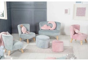 Fotoliu pentru copii albastru deschis cu tapițerie din catifea Lil Sofa – Roba