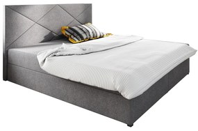 Pat matrimonial Boxspring 140 cm Fade 4 (gri) ( cu saltea și sp. depozitare). 1046518