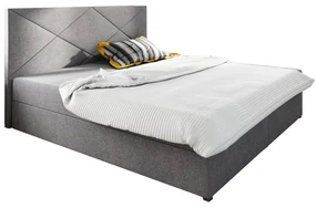 Pat matrimonial Boxspring 140 cm Fade 4 (gri) ( cu saltea și sp. depozitare). 1046518