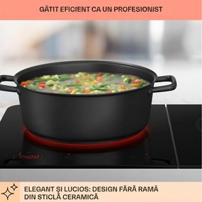 Klarstein Plită dublă cu inducție Cookio 3500W cu temporizator din sticlă ceramică