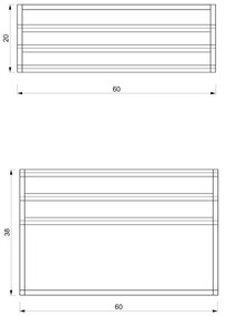 Suport de perete pentru prosoape 37x60 cm negru