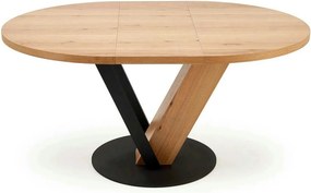 Masa extensibila FANIS, stejar/negru, 120/160x120x78 cm