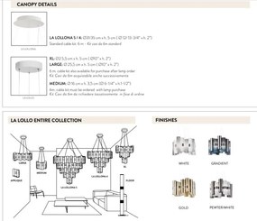 Lustra LED moderna design Art Deco realizata manual LA LOLLO XL PEWTER