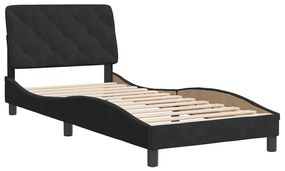 3207901 vidaXL Cadru de pat cu tăblie, negru, 90x200 cm, catifea