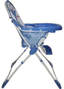 Scaun de masa pentru copii si bebe Baby Care™ ,pliabil, centura de siguranta, sezut comfortabil, masuta detasabila, Albastru