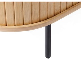 Comodă în culoare naturală cu aspect de lemn de stejar cu ușă glisantă 120x76x45 cm Nola – Unique Furniture