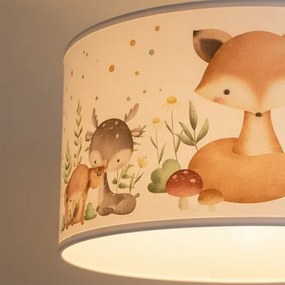 Brilagi - Lustră LED pentru copii cu cablu BOBO 1xE27/60W/230V Ø 35 cm alb/animăluțe