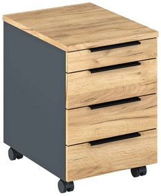 Container de birou Klodeka 6 (grafit + stejar artisan) . 1097179