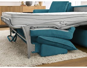 Colțar albastru extensibil cu tapițerie din catifea reiată (cu colț variabil) Augustin – Bobochic Paris