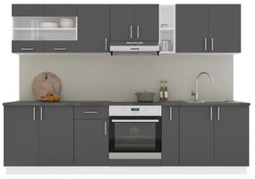 Set Bucatarie Karo V21, Antracit/Alb, Blat Thermo 28 mm, L 280 cm