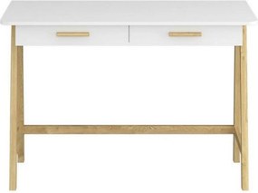 Birou BELLE, stejar/alb, PAL laminat, 120x55x80 cm