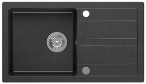 Chiuvetă de bucătărie Sapho, 77 x 44 cm, granit, negru