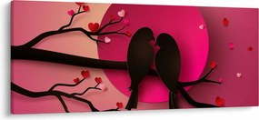 Tablou - Păsări îndrăgostite (120x50 cm)
