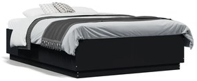 3209731 vidaXL Cadru de pat, negru, 140x190 cm, lemn prelucrat