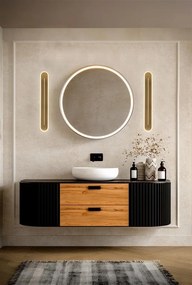 Aplica LED de perete baie metal alama satin IP44 Couper L-42cm