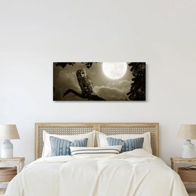 Tablou - Bufniță de noapte, auriu (120x50 cm)