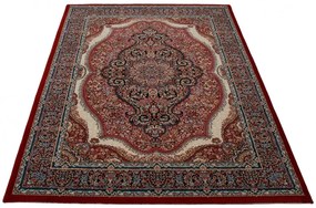 Covor persan burgundy Medalion 140x200 covor mecanic elegant pentru living sau dormitor