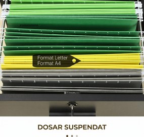 Vinsetto Dulap Mobil de Birou cu 2 Sertare pentru Dosare Rafturi Deschise PAL Manere Oțel Roti Blocare 80x40x66cm Negru | Aosom Romania