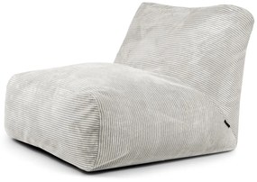 Fotoliu bean bag crem cu tapițerie din catifea reiată Tube 100 – SLOWDOWN