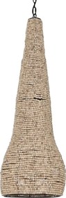 Lustră suspendată din lemn și metal, natur, cu sfere din lemn, 174,5 x 36,5 cm, „Clermont”