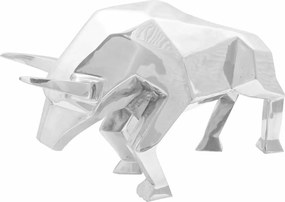 vidaXL Sculptură taur Argintiu 74 x 23 x 39 cm Aluminiu