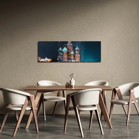 Tablou construcției din Rusia (cu ceas) (90x30 cm)