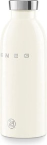 Sticla termos SMEG Clima 50's Style WBF01CR, 500 ml, Inchidere ermetica, Pereti dubli, Otel inoxidabil 18/8, Crem