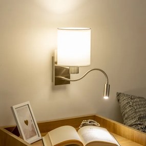 Lampă LED de perete Brilagi NUBILA 1xE27/25W/230V + LED/3W crom mat/alb