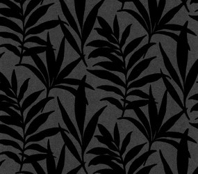 Tapet Verdi, Ebony Black Luxury Flock, 1838 Wallcoverings, 5.3mp / rola