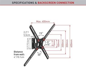 Suport TV perete Barkan SwT 13-65" 40kg | Produs de Calitate Superioară