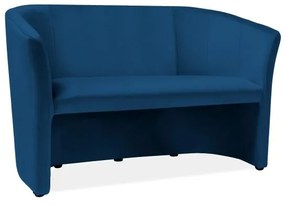 Canapea Cuba Velvet, doua locuri, albastra