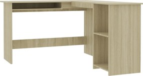 vidaXL Birou de colț în formă de L, stejar sonoma, 120x140x75 cm, lemn