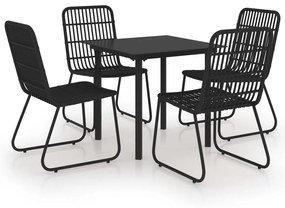 3060250 vidaXL Set mobilier de exterior, 5 piese, poliratan și sticlă