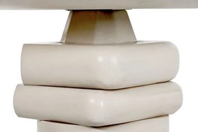 Măsuță de cafea rotundă din lemn de mango, alb, cu bază din volume suprapuse, finisaj mat, 39 x 80 cm, „Lerano” – Ethnic Collections