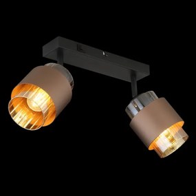 Globo 15560-2C - Aplică spot MILLEY 2xE27/40W/230V negru/bronz