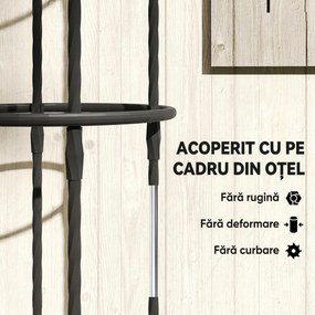 Outsunny Set de 2 Suporturi pentru Plante Cățărătoare înalte de 1,74 m, Suporturi din Oțel cu Decorațiuni, pentru Trandafiri, Roșii, Flori, Mazăre și Legume, Negru | Aosom Romania