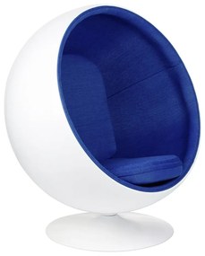 Fotoliu pivotant design exclusivist BALL White-Blue