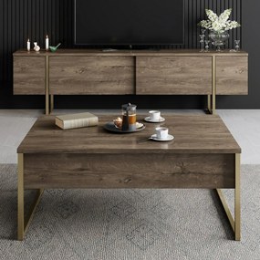 Măsuță de conferință Luxe Walnut and Gold