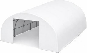 Cort profesional industrial de depozitare, structura simpla, tip semirotund, 12.2x24x6.1 m, Alb,