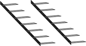 vidaXL Suporturi sticle de vin de perete 14 sticle 2 buc. negru metal