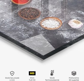 Panou Sticla Bucatarie, 80x120cm, Protectie aragaz, Antistropi, Termorezistent, Alimente, Condimente, Seasonings With Oil