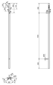 Uscător electric de prosoape Sapho PASADOR 30W/230V 150 cm negru mat