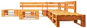 277461 vidaXL Set mobilier de grădină paleți, 6 piese, maro miere, lemn