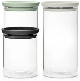Set 3 borcane stivuibile pentru depozitare alimente Brabantia 1005602, 300/600/1.1L, Multicolor