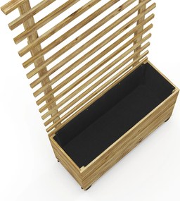 Outsunny Jardiniera inaltata verticala cu 4 roti si suport pentru plantele cataratoare, din  lemn de brad, 76x30x155cm, alb | Aosom Romania