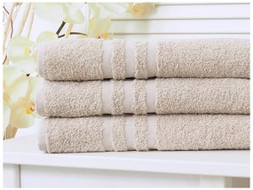 Prosop LINEA 70x140 cm bej, 100% bumbac